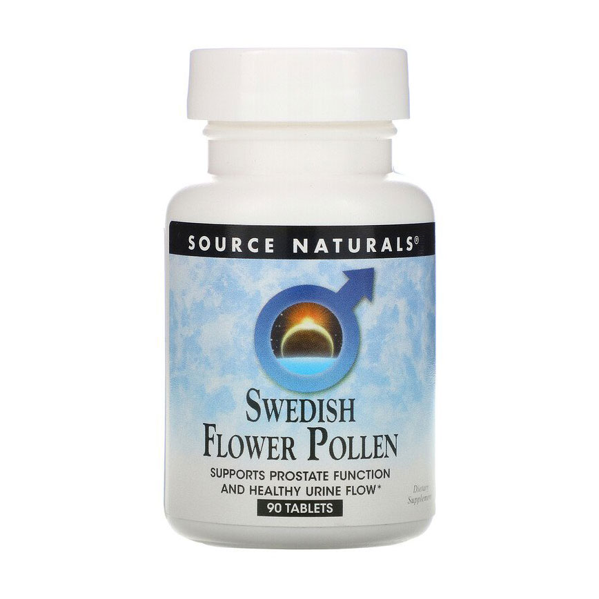 Підтримання функції простати Source Naturals Swedish Flower Pollen, 90 таблеток